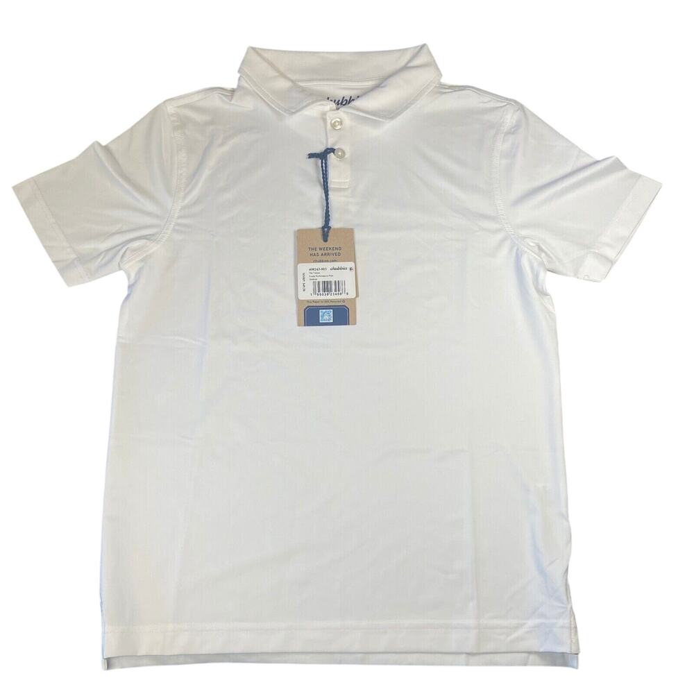 Chubbies Youth XS Lightweight Vanna Performance White Polo NEW School Summer